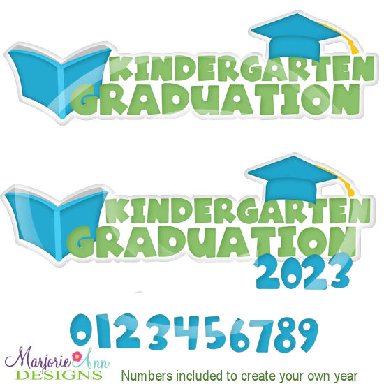 Kindergarten Graduation Title SVG Cutting Files + Clipart - Click Image to Close